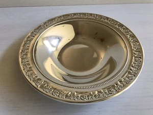 Wallace Silverplate Floral Beaded Bon Bon Bowl 5012 Vintage - Picture 1 of 8