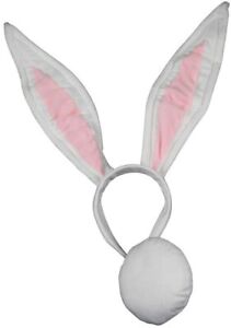 Giant Bunny Set Fancy Dress Easter White Rabbit Ears & Tail Animal
