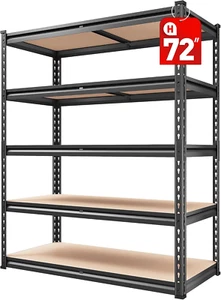 2000LBS Garage Shelving Heavy Duty Storage Shelves 5 Tier Metal Shelving for Gar - Picture 1 of 9