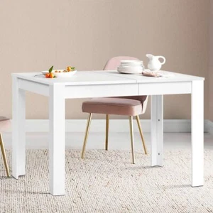 4 Seater Dining Table Sturdy Kitchen Cafe Restaurant Furniture Heavy Duty White - Picture 1 of 7