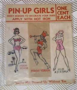 1940s Pin-Up Girls Bathing Suit Iron On Transfer Display Unit VTG RARE Beautiful - Picture 1 of 8
