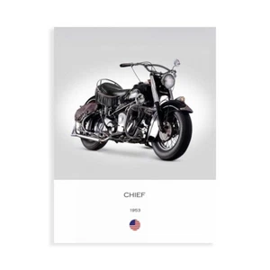 Stampa su Tela su Carta Poster o Quadro Rogan Mark Indian Chief RoadMaster 1953 - Picture 1 of 2