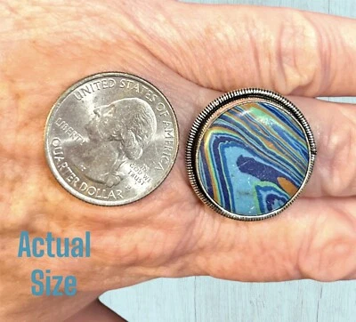 Anillo Arco Iris Calsilica Chapado en Plata de Ley Moda* Talla 8.50 Hecho a Mano Foto 1 de 4