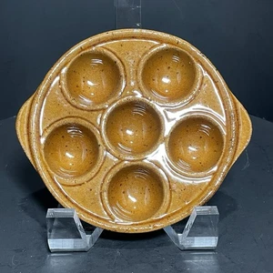 Plato para hornear de cerámica vintage RES Escargot de 6 pozos. Firmado RES + Cresta en la parte inferior - Imagen 1 de 9