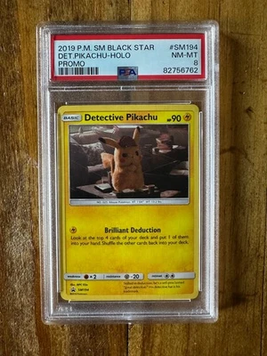 POKEMON TCG - SUN & MOON PROMO - DETECTIVE PIKACHU SM194 - PSA 8 - Image 1 of 2