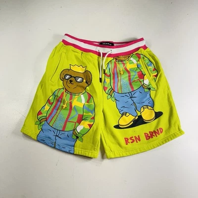 Pantalones cortos de cómic de dibujos animados de arte pop marca Reason verde azul pantalones grandes Foto 1 de 4