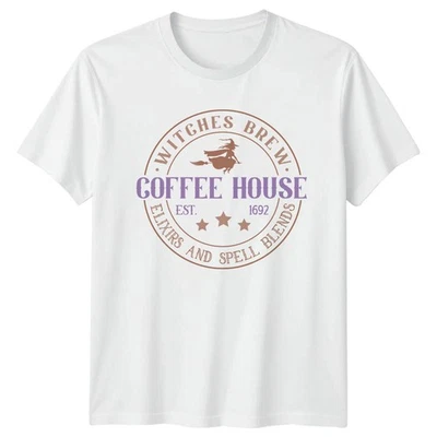 Witches Brew Coffee House 1692 Witchcraft Coffee Fantasy Men Women Graphic Tee - Image 1 of 4