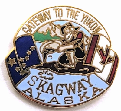 Skagway阿拉斯加育空地区探矿者门户金矿工人平旗纪念品 — 第 1/4 张图片