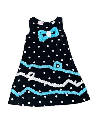 Vestido Nannette Niña Niño Pequeño Lunares Cinta 3T 100% Algodón Foto 1 de 3