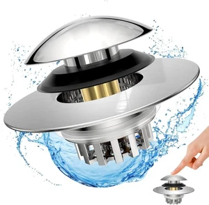 Badewanne Abfluss Stopfen, Verbessert Pop Up Wanne Abfluss Haarfänger Universal 3-in-... - Bild 1 von 2
