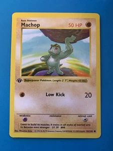 1ª Edición Shadowless Machop 52/102 Base Set Raro Tarjeta Pokémon De Colección - Imagen 1 de 2