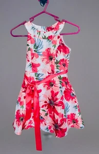 Lilt Girl’s Sleeveless Floral Party Dress Easter Outfit Peach Flowers Size 7 - Picture 1 of 7