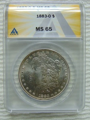 1883-O ANACS  MS65  MORGAN SILVER DOLLAR - Image 1 of 2