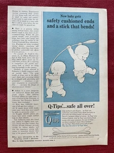 Vintage 1962 Print Ad Q-Tips Cushioned Ends Bendable Safe All Over Ad - Bild 1 von 3
