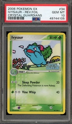 Pokemon Ivysaur EX Holon Phantoms Holograma Inverso #34 PSA 10 Gemas Como Nuevo Foto 1 de 2