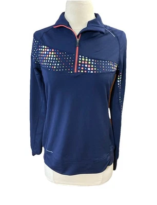 Saucony Women Run Warm 1/4 Zip Pullover Sz S Blue Track Activewear Performance ￼ - Image 1 of 4
