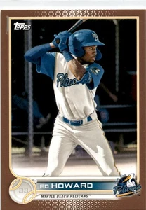 2022 Topps Pro Debut Ed Howard #PD-152 Gold #/50 SN - Picture 1 of 2