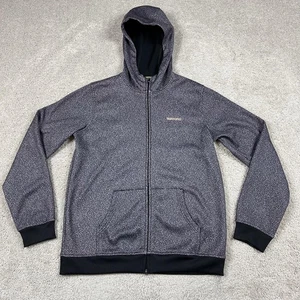 Burton Hoodie Boys Large Black Gray Full Zip Allover Print Thumbholes Snowboard - Picture 1 of 11