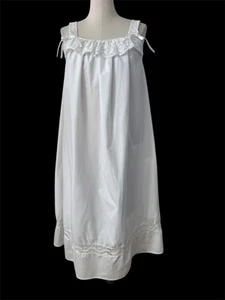 Strasburg Girl's BELLA LUNA Size 12 Year Long DRESS White Lace Straps Cotton - Picture 1 of 10
