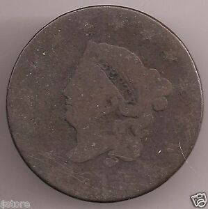 1818 OR 1819 9 OVER 8 CORONET HEAD LARGE CENT 