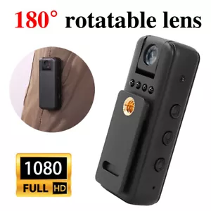 Body Camera HD 1080P Wearable 180° Rotatable Lens Body Mounted Video Recorder - Picture 1 of 19