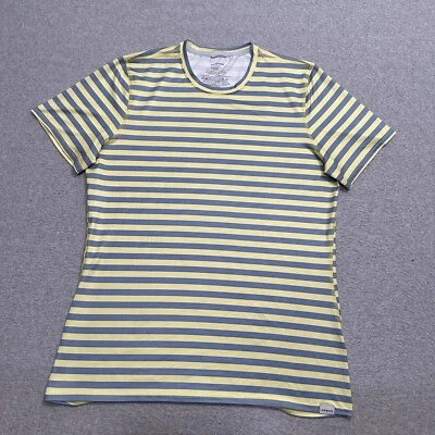 Camisa Patagonia Capilene Peso Seda Mujer’s Grande Amarillo Rayas Manga Corta Foto 1 de 4
