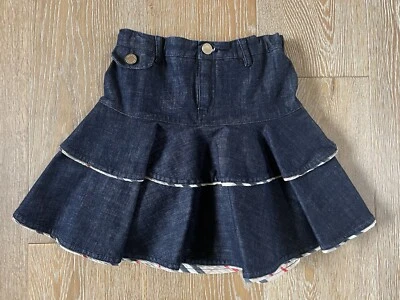 Burberry Girls Denim Ruffle Skirt Size 10 EUC - Image 1 of 4