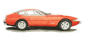 Impresión Giclee "Daytona" Ferrari 12"X16" Firmada, Numerada Por Richard Lewis - Imagen 1 de 1