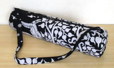 Bolsas de gimnasio de árbol de elefante blanco indio alfombra de yoga bolsa portadora con correa para el hombro 03 Foto 1 de 4