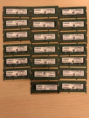 Lots of 20 Crucial 2GB 204-PIN DDR3 256Mx64 SODIM Laptop Memory CT25664BC1339 - Image 1 of 4