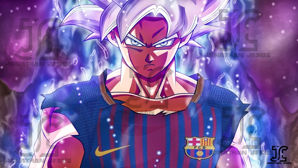Tapete para jogos anime super saiyan blue dragon ball fc barcelona jpg Playmat - Imagem 1 de 1