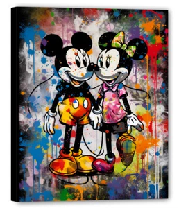 Mickey y Minnie siempre juntos arte pop imagen moderna mural arte actual talla 50 - Imagen 1 de 3