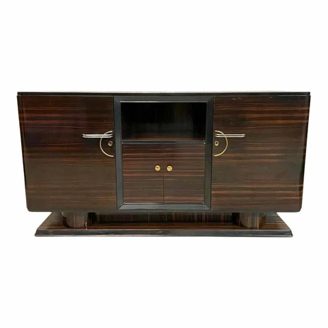 1940s French Art Deco Exotic Macassar Ebony Buffet / Sideboard / Credenzas Cover