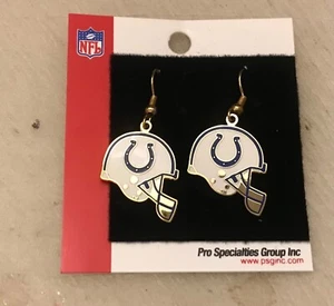 Pendientes de gancho con logotipo J casco de los Indianapolis Colts NUEVOS - Imagen 1 de 1
