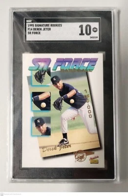 1995 Derek Jeter Signature Rookies #F14 SR Force Yankees SGC 10 - Image 1 of 2