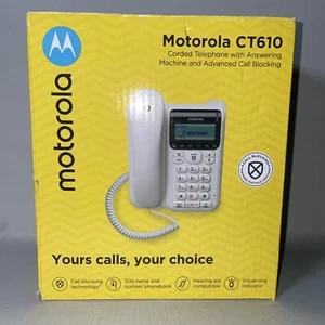 Motorola CT610 Corded Telephone w/ Answering Machine & Advanced Call Blocking - Picture 1 of 3