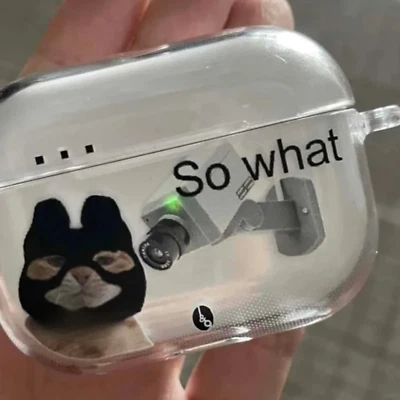 Funny Cat cute Anime Transparent Case Apple Airpods Pro Gen 2 3 4 kawaii korea - Image 1 of 4