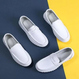 Hombres Enfermera Zapatos Médico Trabajo Informales Transpirables Mocasines Sin Cordones Comodidad Puntera Redonda - Imagen 1 de 11