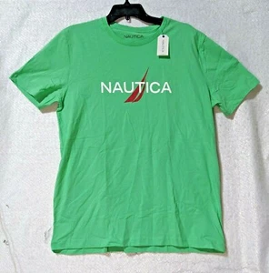 New w/ Tag Men Nautica Green Logo Shirt Lounge Pajama Top Sleepwear- Size M - Picture 1 of 5