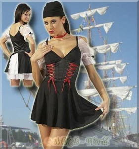 Frivoles 3-tlg. Capitan/Vestido Blanco Negro Rojo - Imagen 1 de 2
