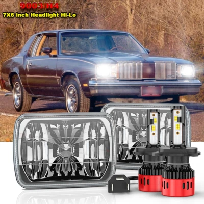 Pair 7x6 inch Square Led Headlights for Oldsmobile cutlass Supreme 1978-1979 - Image 1 of 4