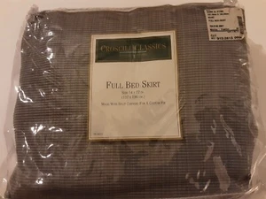 Croscill Classic Full Sz Bedskirt Soho Pewter & Taupe 13" Drop ~ Split Corners - Picture 1 of 9