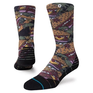 STANCE Youth Kid's Crew Snow Socks BURGER RUN - BLK - Large (3-5.5) - NWT - Picture 1 of 3