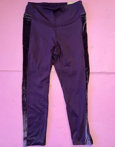Victoria's Secret PINK COZY L PANTS leggings Burgundy MAROON VELOUR FLEECE-lined - Picture 1 of 4