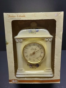 Classic Treasures Porcelain Collectable Carriage Clock Blue Rose - Picture 1 of 6