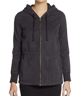Chaqueta Parka JAMES PERSE Ligera Tejida Negra Con Capucha Cremallera Completa Talla 2 (M) Foto 1 de 4