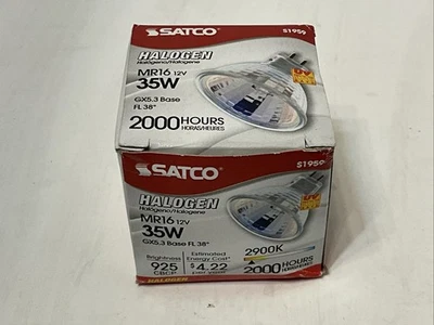 Satco S1959 Flood MR16 12v 35W Bulbs  GX5.3 Base Floodlight 2-Pin Socket - Image 1 of 4