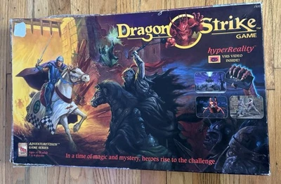 Vtg 1993 Dragon Strike Board Game W/VHS HyperReality 1400 By TSR --99% Complete - Image 1 of 4