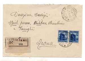 Monumenti Distrutti Lire 1,25 n. 510 coppia su busta racc. da Saviglia - Picture 1 of 1