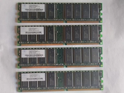 Memorie NANYA 4 MODULI DA 256MB PC3200U CL3 DDR, 1gb   FUNZIONANTI - Immagine 1 di 3